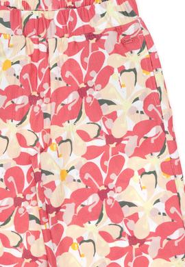 Kız Çocuk Turuncu Çiçek Desenli Örme Eşofman Altı - 50301021015