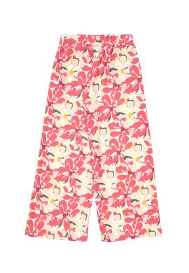 Kız Çocuk Turuncu Çiçek Desenli Örme Eşofman Altı - 50301021015