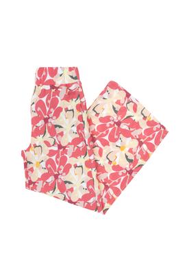 Kız Çocuk Turuncu Çiçek Desenli Örme Eşofman Altı - 50301021015