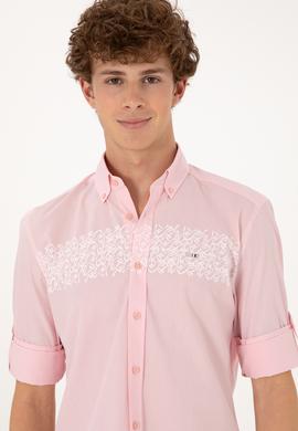 Erkek Açık Pembe Uzun Kollu Gömlek - 50306362014