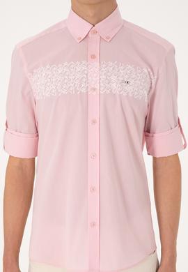 Erkek Açık Pembe Uzun Kollu Gömlek - 50306362014