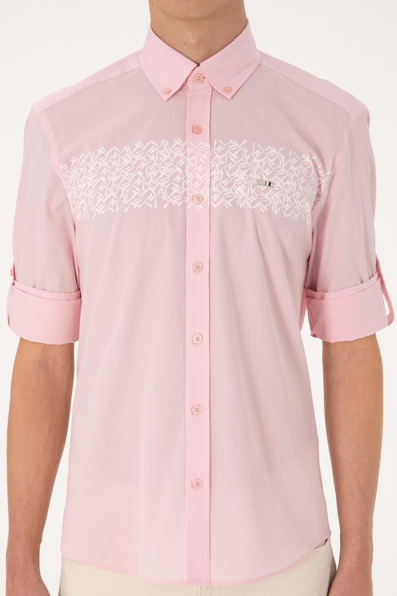 Erkek Açık Pembe Uzun Kollu Gömlek - 50306362014