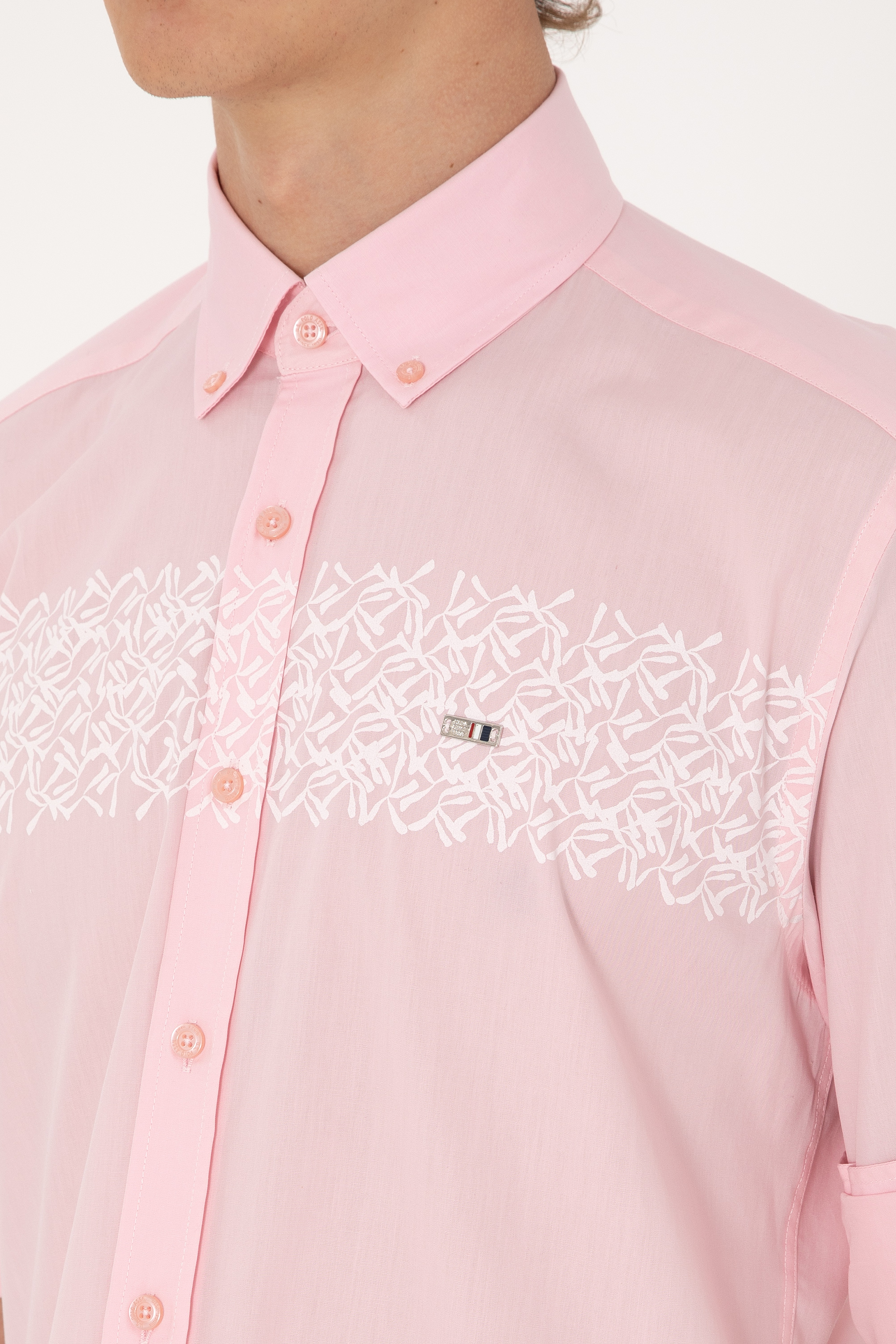 Erkek Açık Pembe Uzun Kollu Gömlek - Image 7