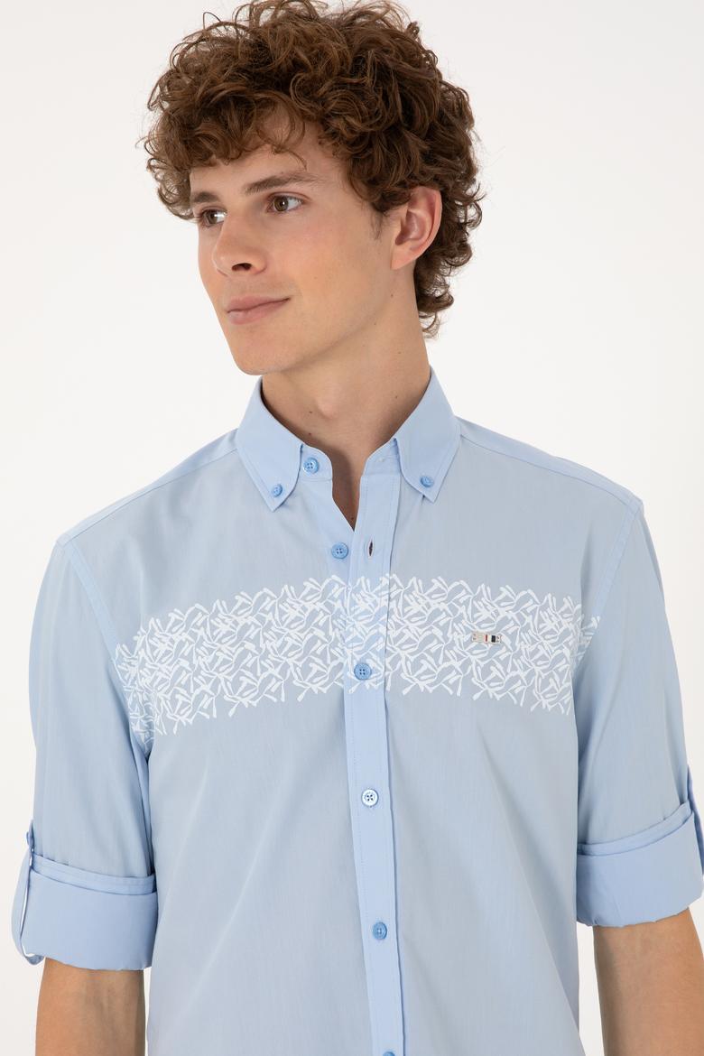 Erkek Açık Mavi Uzun Kollu Gömlek - 50306362005