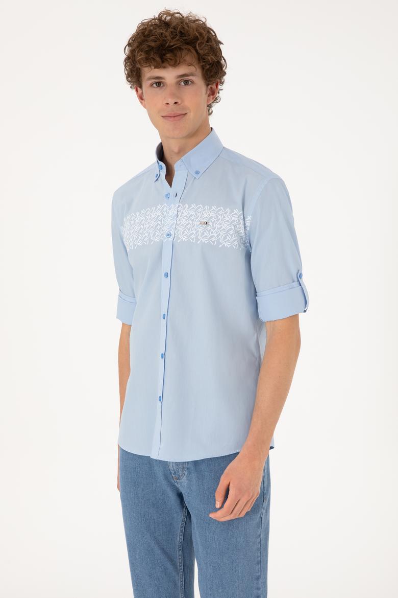 Erkek Açık Mavi Uzun Kollu Gömlek - 50306362005