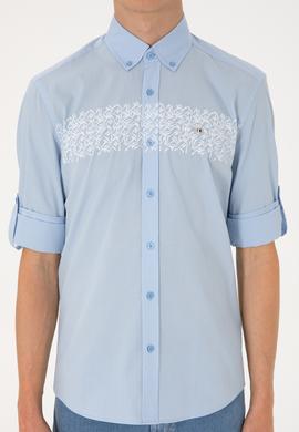 Erkek Açık Mavi Uzun Kollu Gömlek - 50306362005