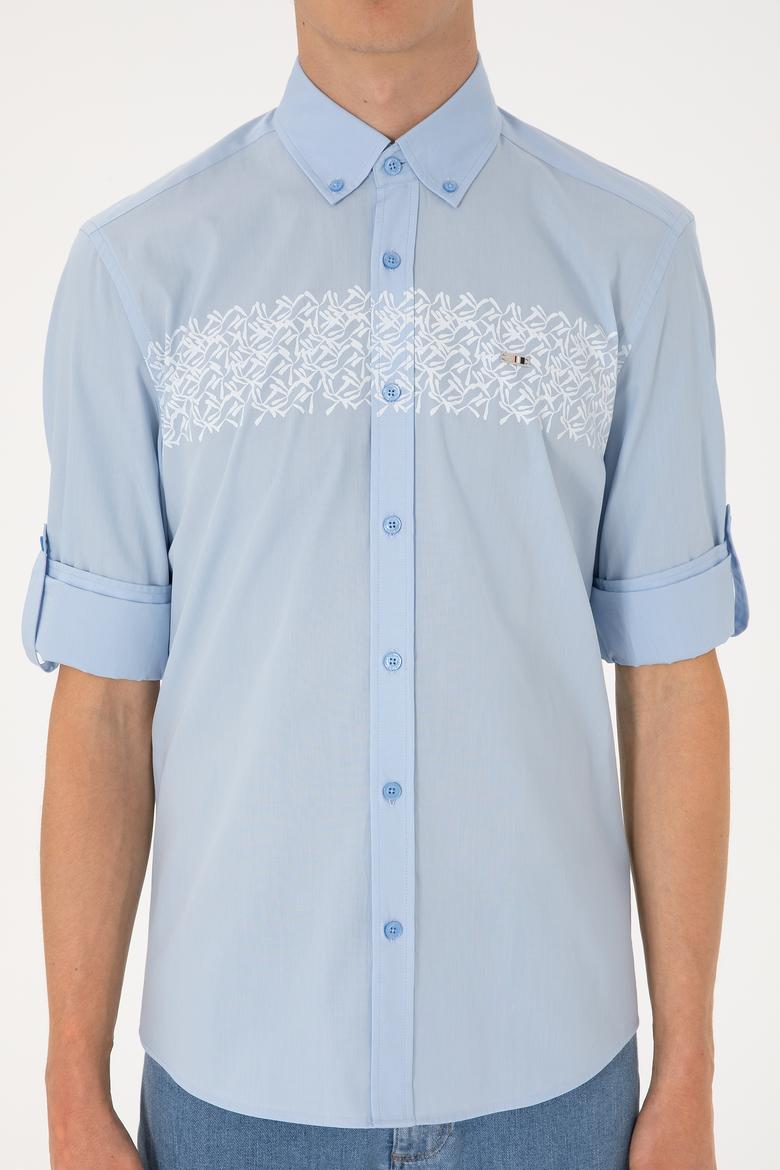 Erkek Açık Mavi Uzun Kollu Gömlek - 50306362005