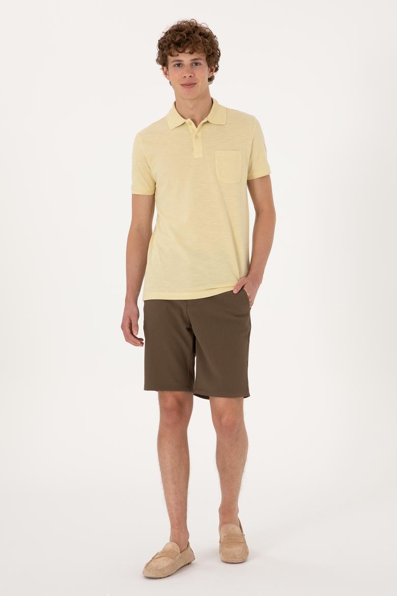 Erkek Vizon Dokuma Şort