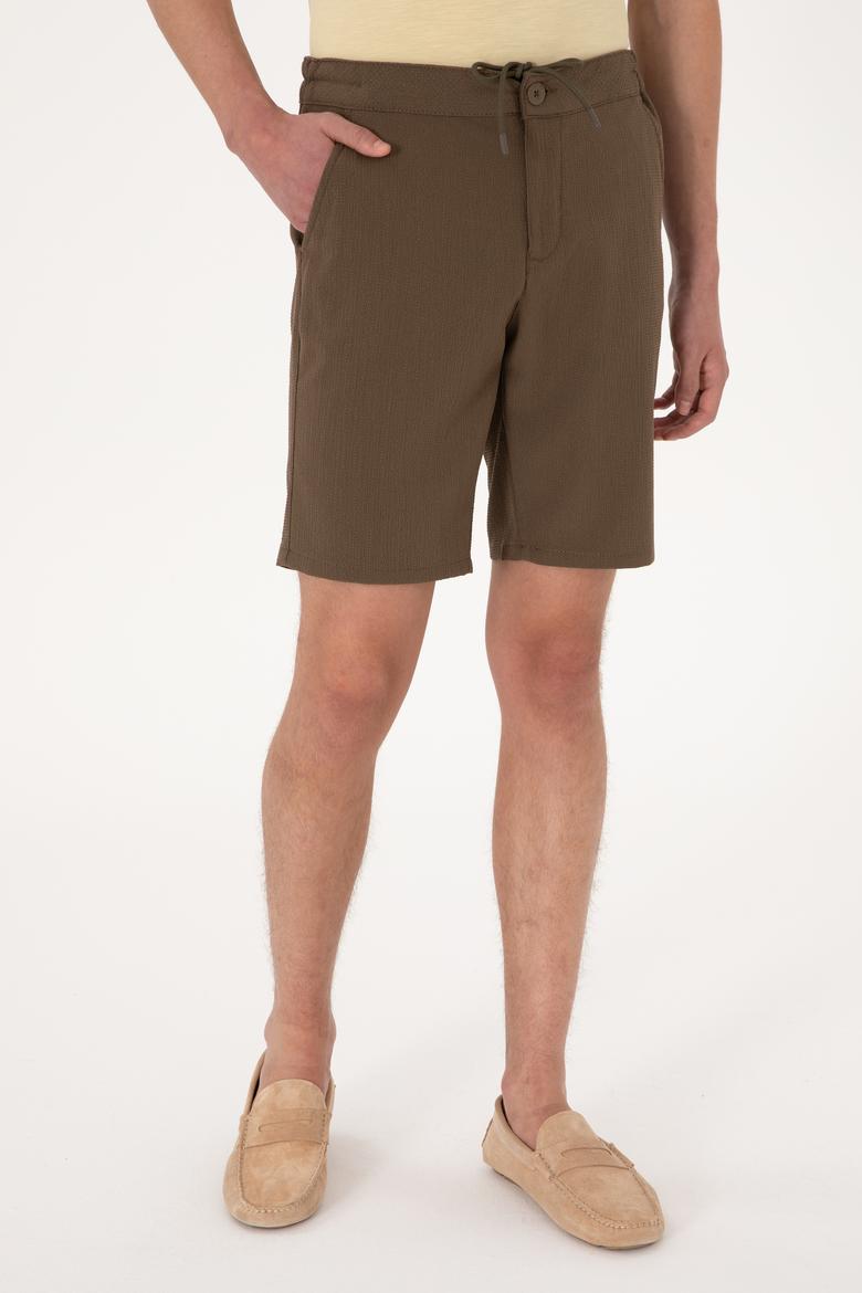 Erkek Vizon Dokuma Şort - 50300420056