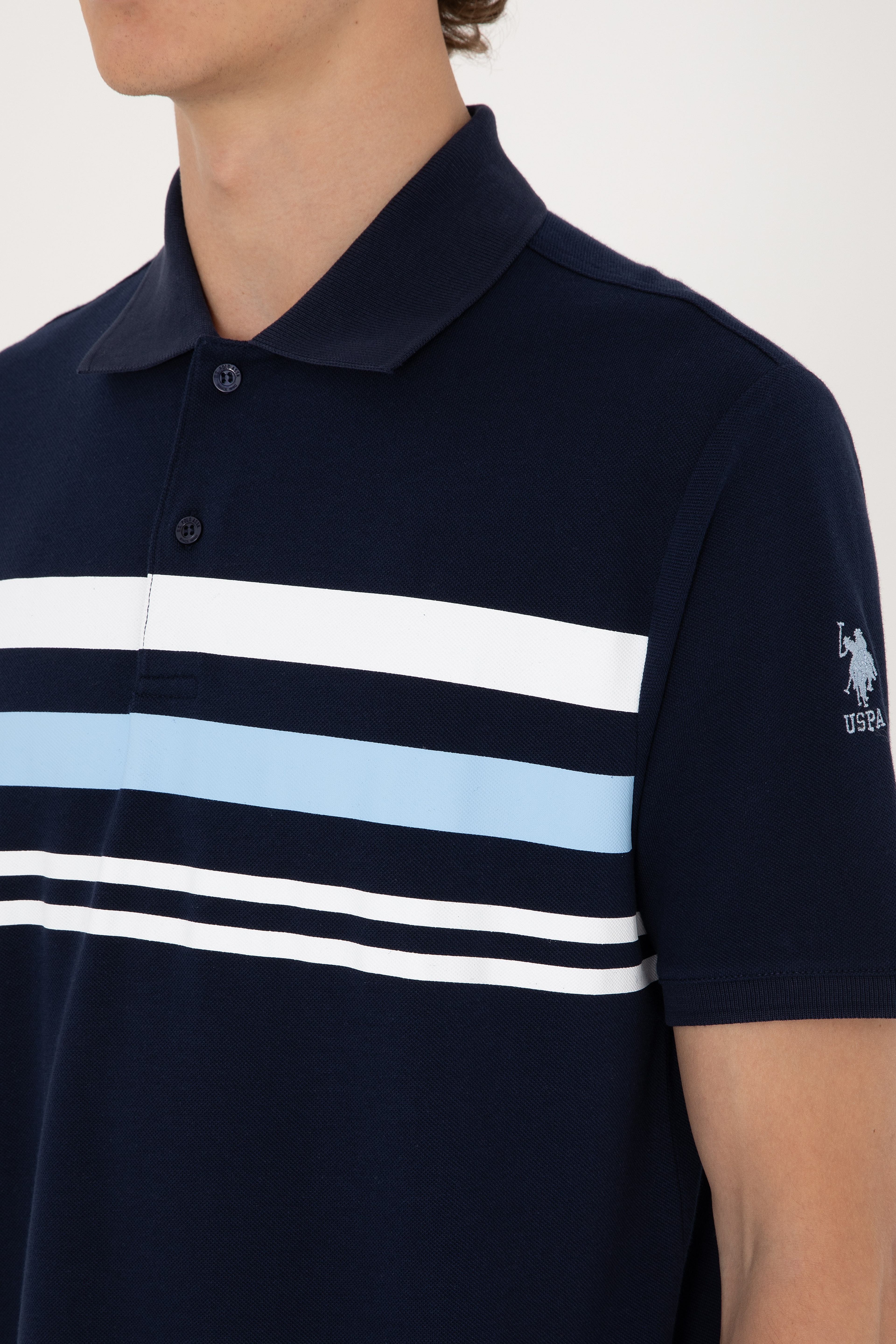 Erkek Regular Fit Polo Yaka Lacivert Tişört - Image 7