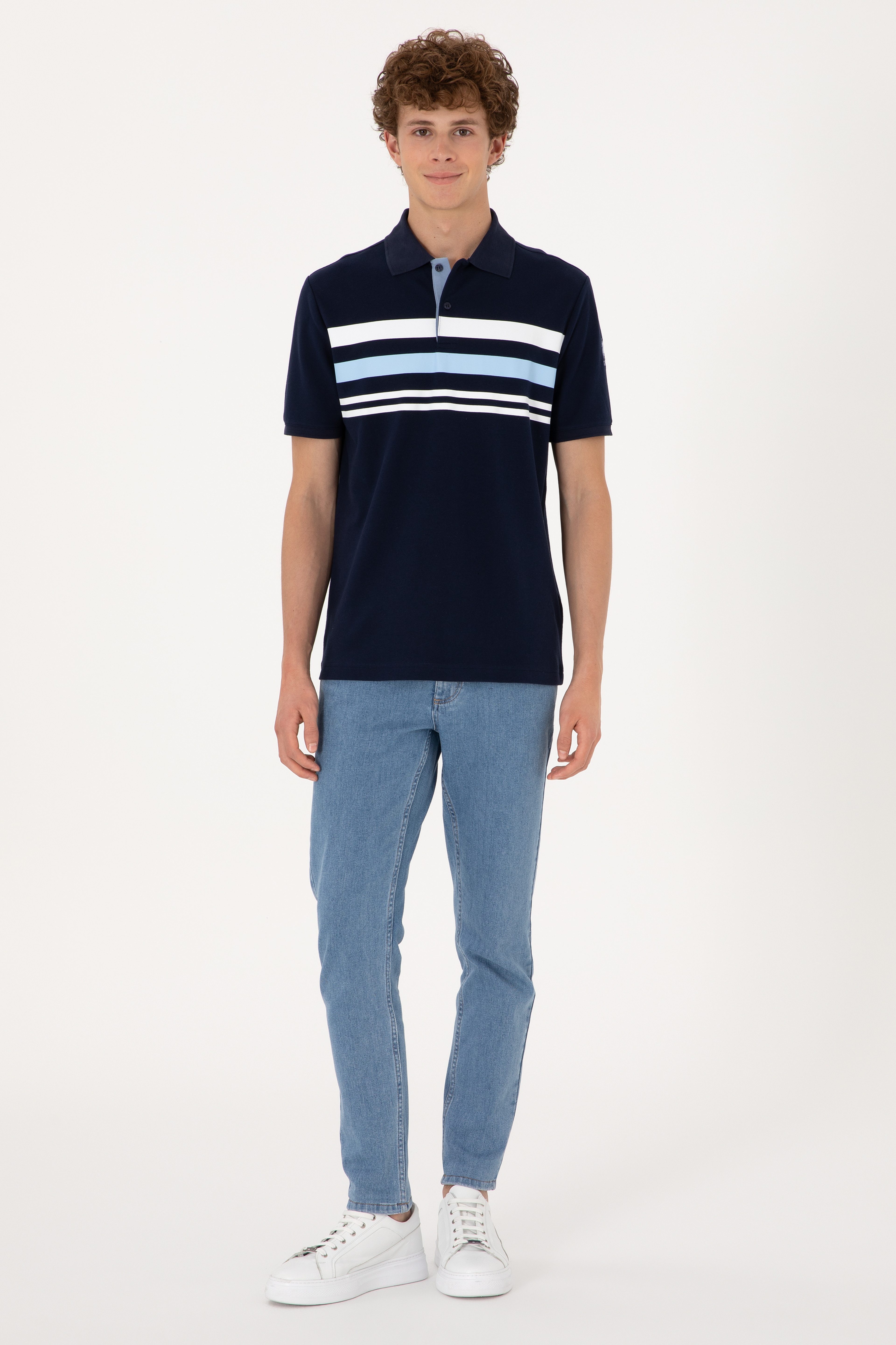 Erkek Regular Fit Polo Yaka Lacivert Tişört