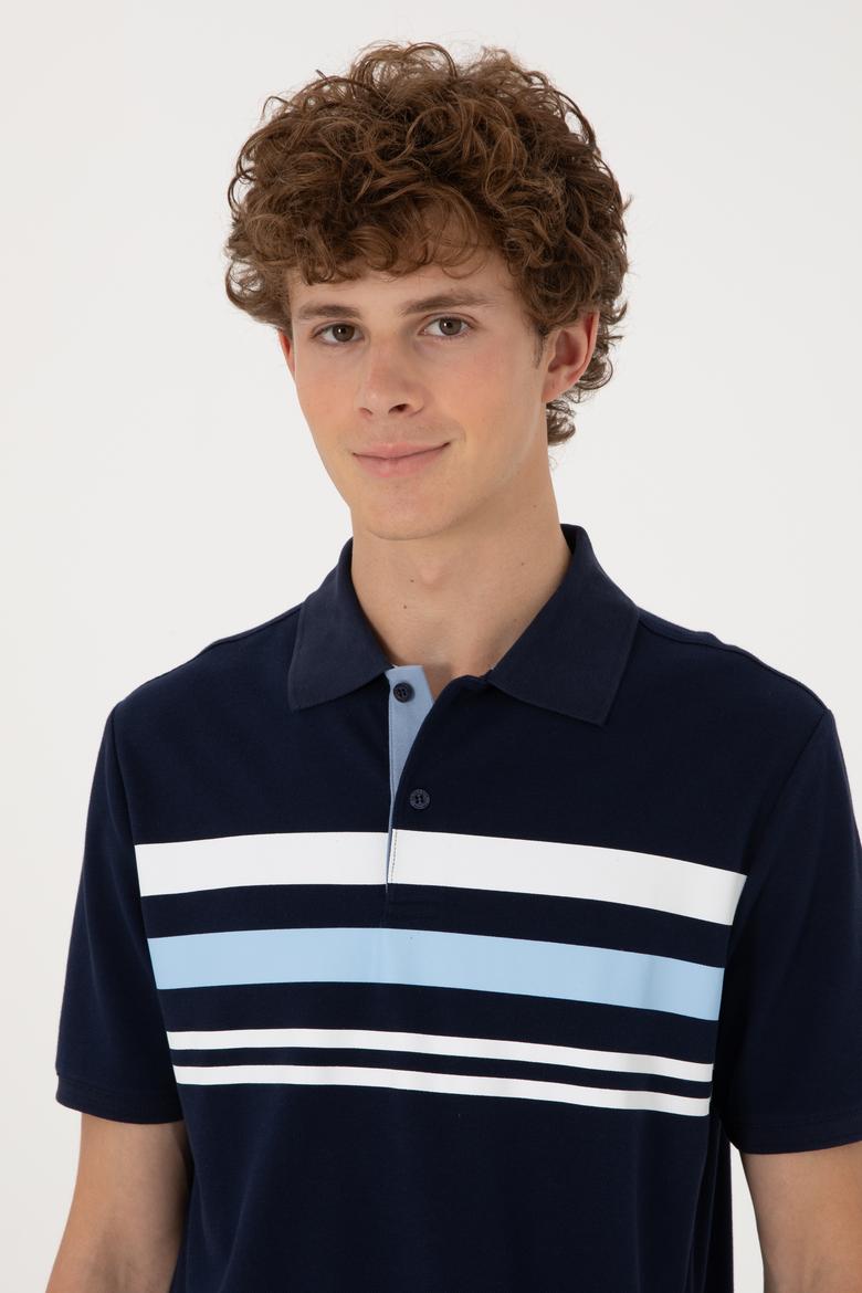 Erkek Regular Fit Polo Yaka Lacivert Tişört - 50306817011