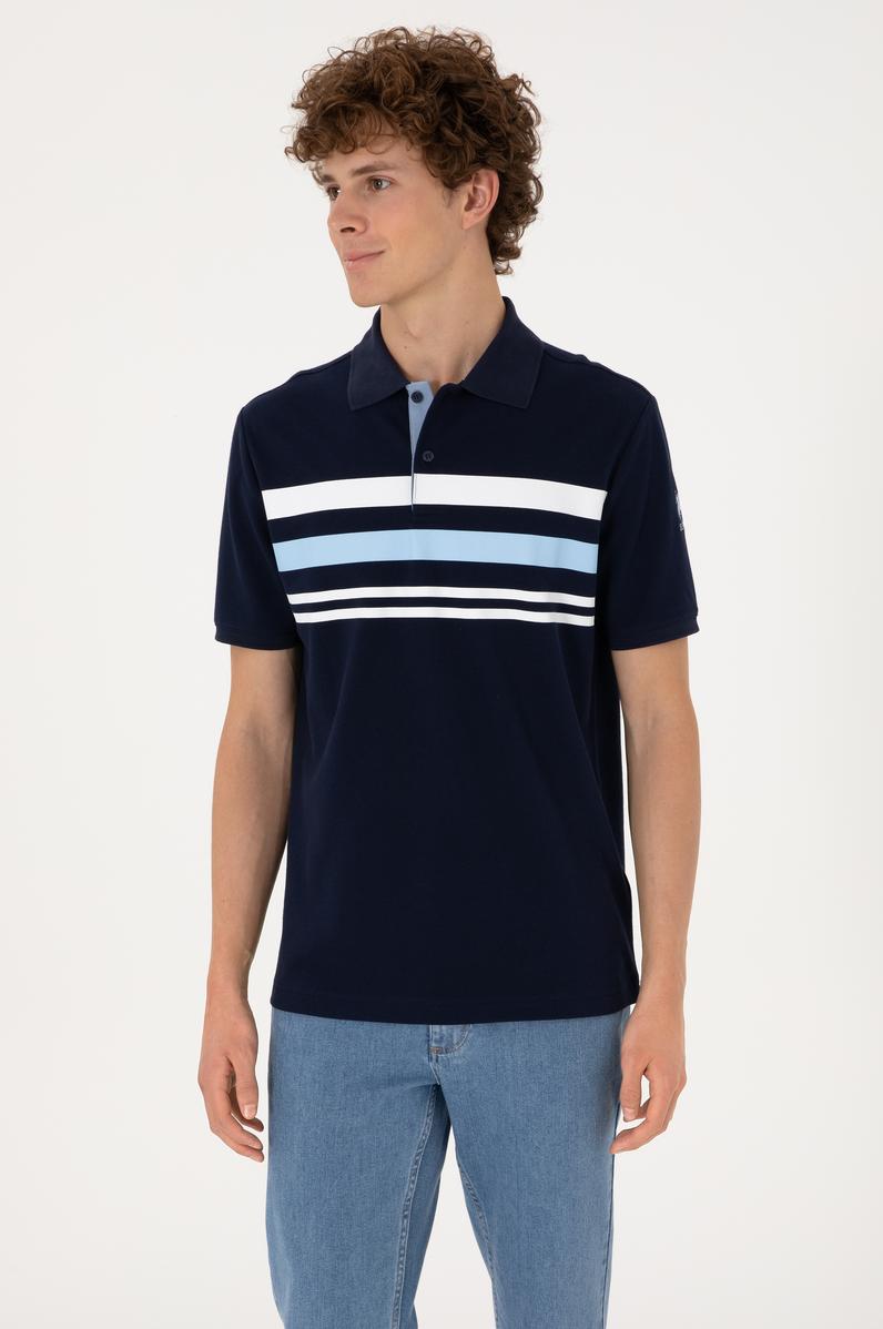 Erkek Regular Fit Polo Yaka Lacivert Tişört