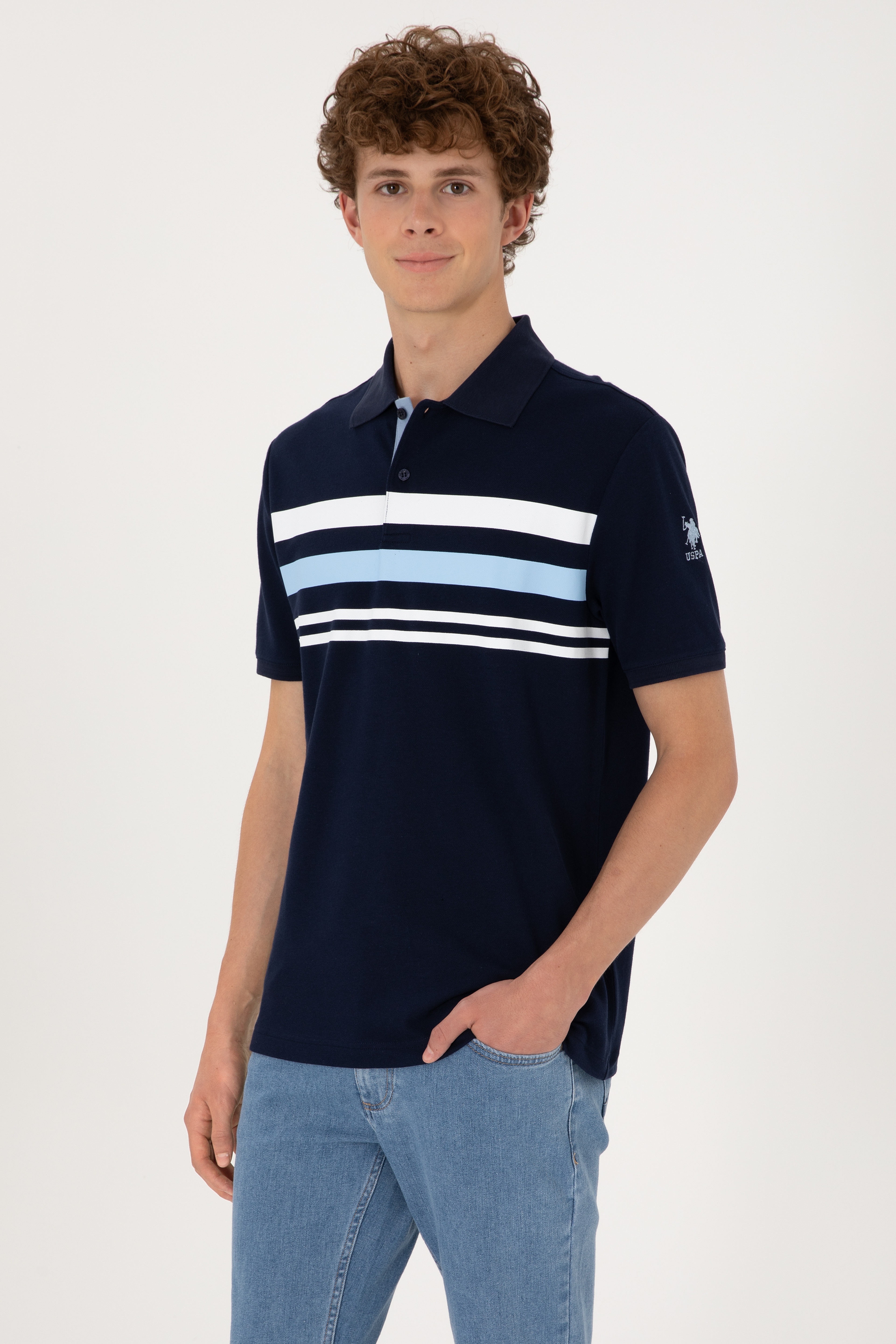 Erkek Regular Fit Polo Yaka Lacivert Tişört