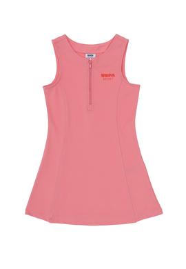 Kız Çocuk Pembe Yarım Fermuarlı Örme Elbise - 50300841003