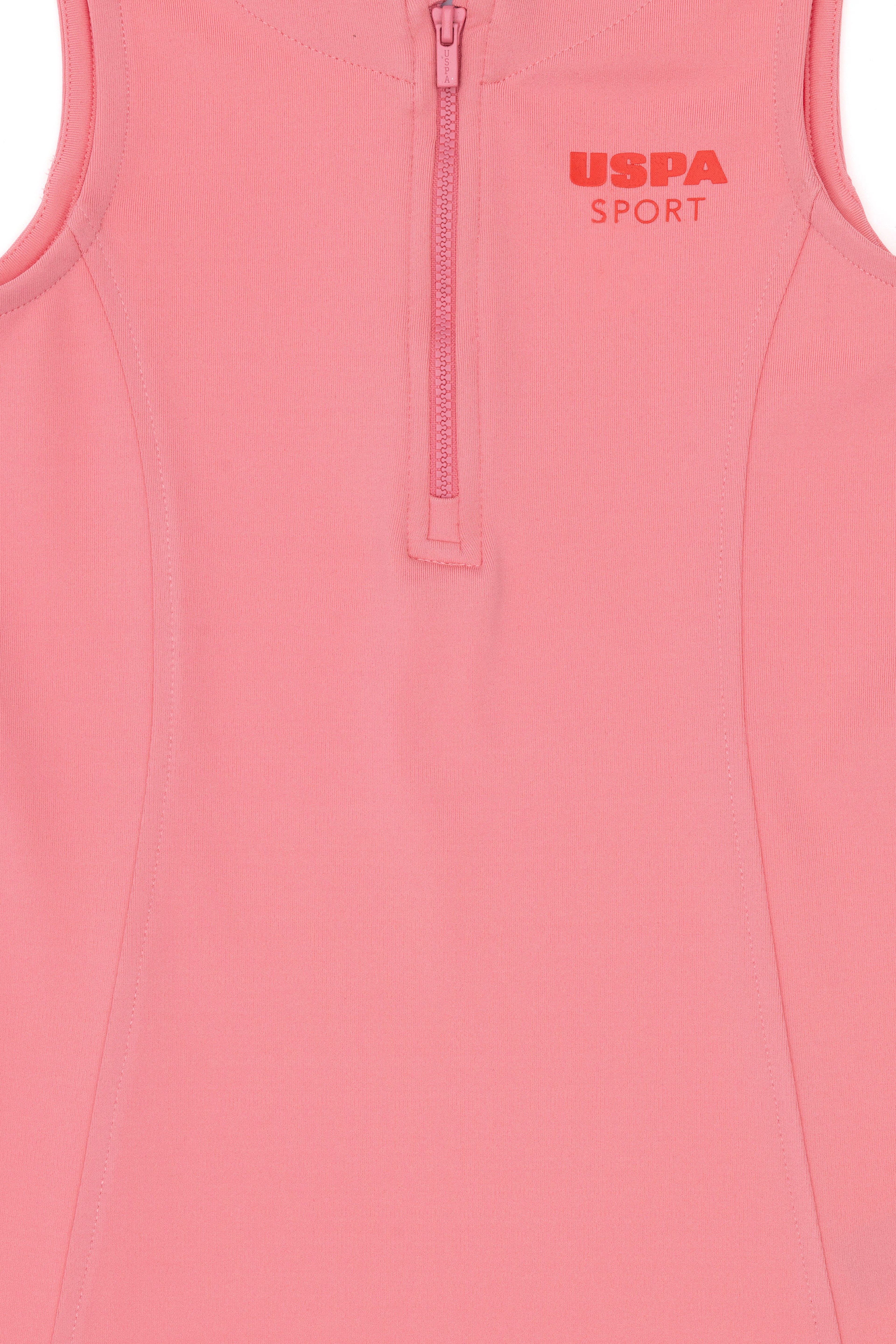 Kız Çocuk Pembe Yarım Fermuarlı Örme Elbise - Image 4