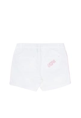 Kız Çocuk Beyaz Biye Detaylı Dokuma Şort - 50300897004