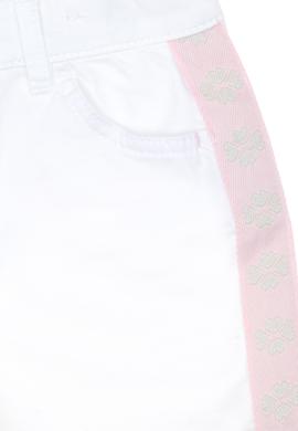 Kız Çocuk Beyaz Biye Detaylı Dokuma Şort - 50300897004