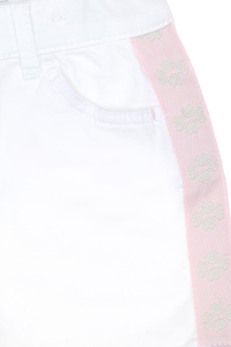Kız Çocuk Beyaz Biye Detaylı Dokuma Şort - 50300897004
