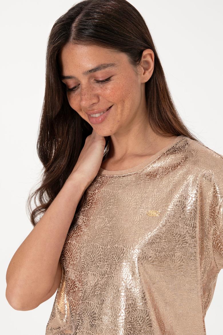 Kadın Çok Renkli Bisiklet Yaka Tişört - 50308397001