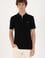 Erkek Regular Fit Fermuarlı Siyah Tişört