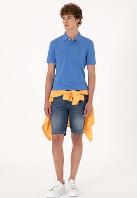 Erkek İndigo Basic Tişört - 50298041141