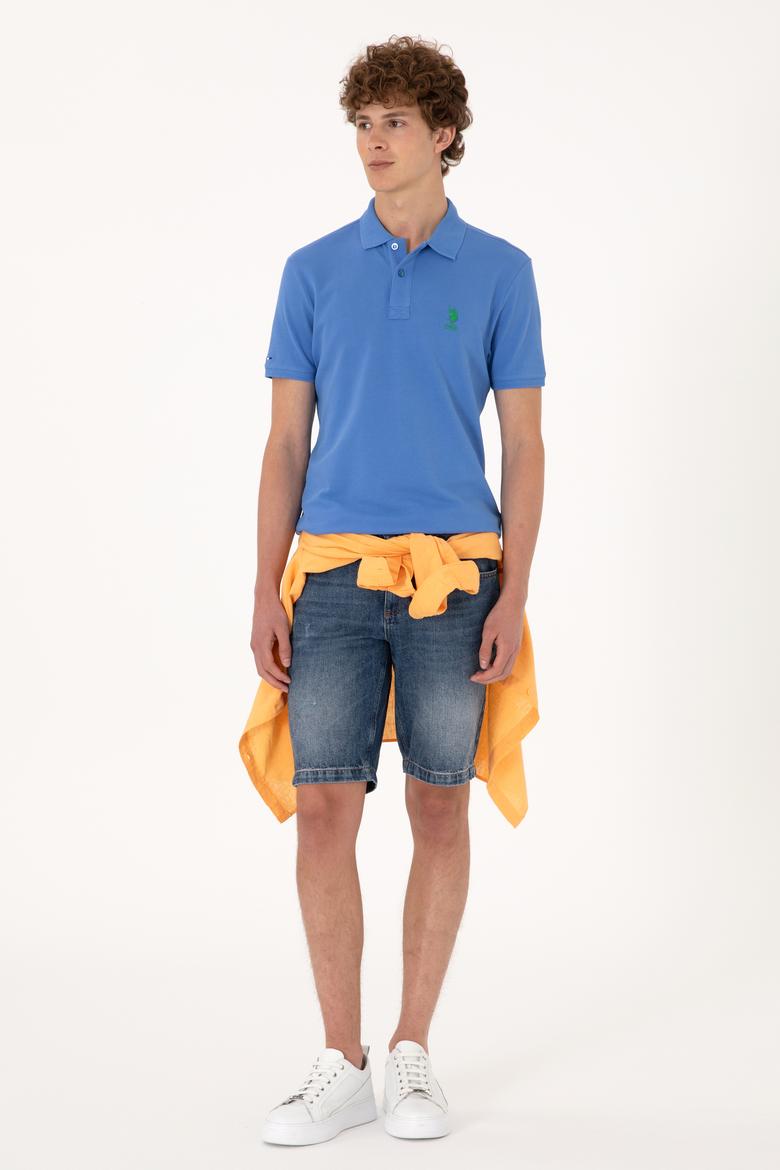 Erkek İndigo Basic Tişört - 50298041141