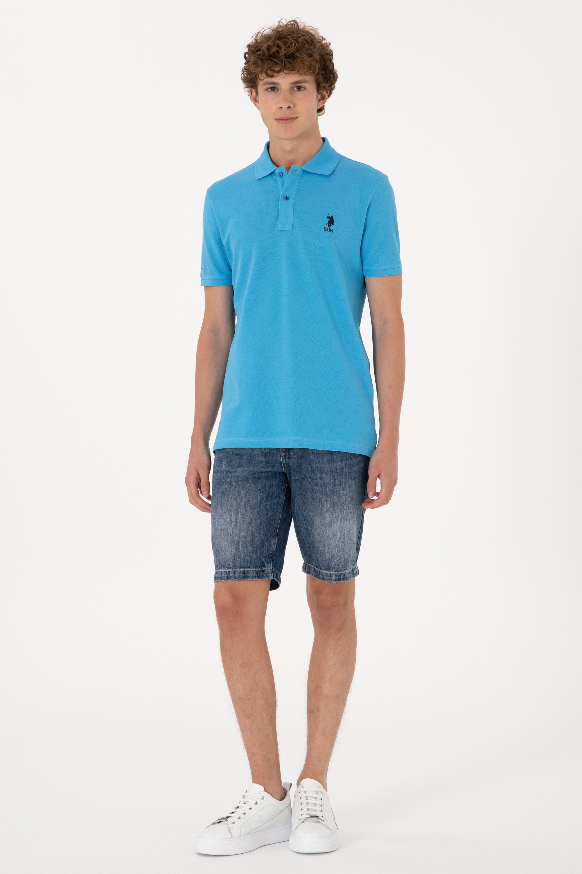 پولوشرت آستین کوتاه اندامی یقه پیراهنی مردانه یو اس پولو | U.S. Polo Assn. - تصویر 4