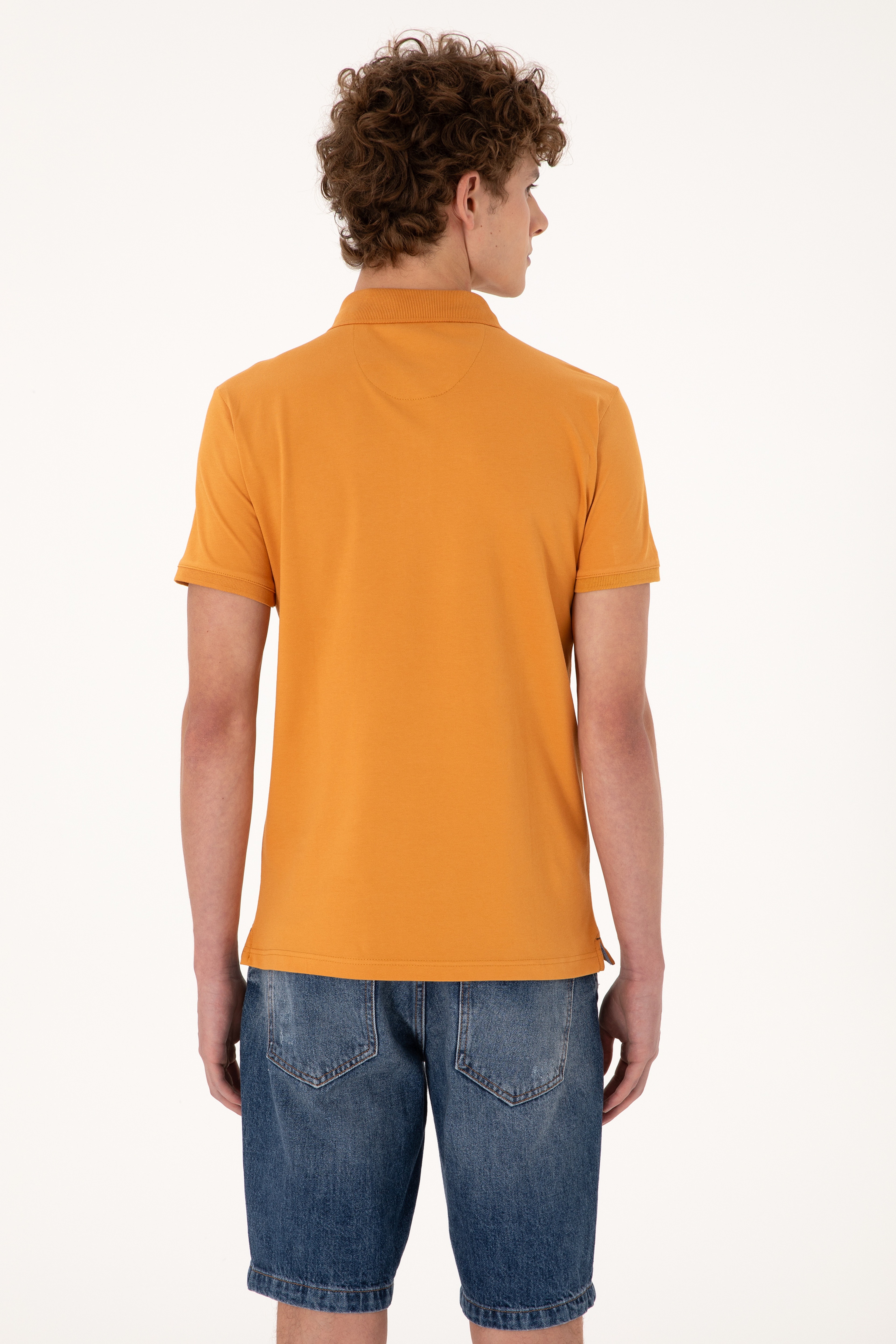 Erkek Hardal Basic Tişört - Image 5