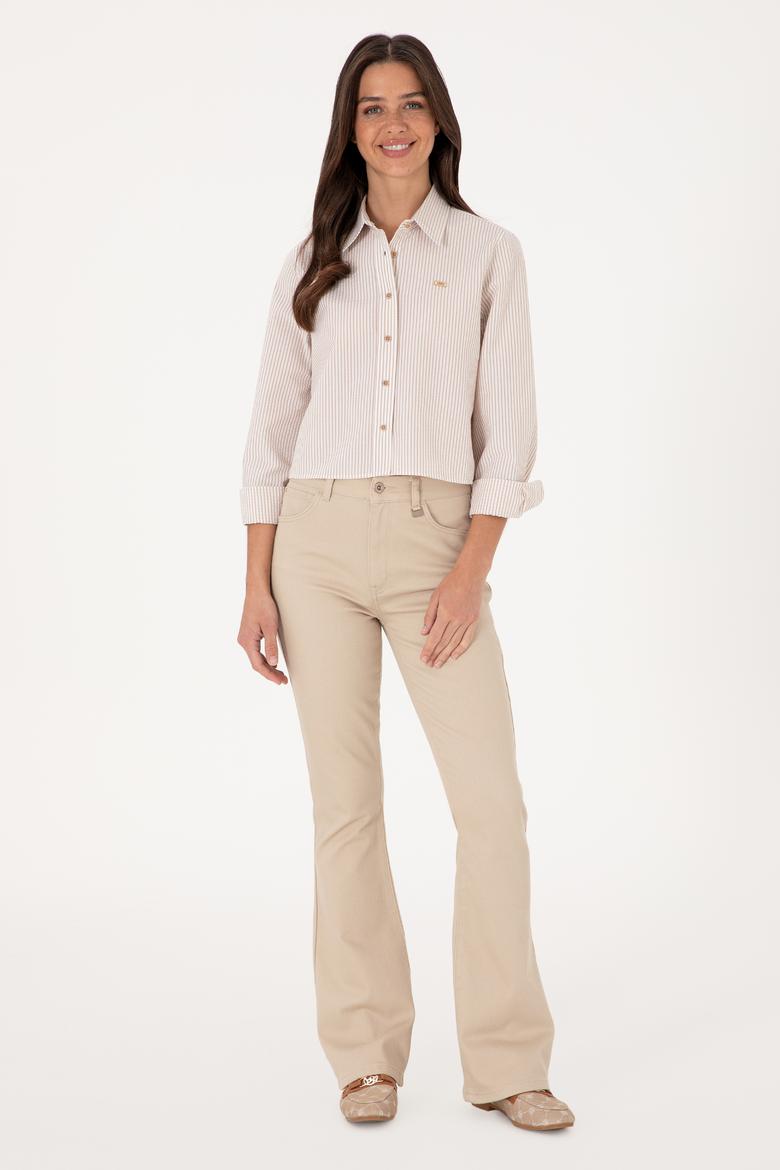 Kadın Kum Uzun Kollu Gömlek - 50291106012