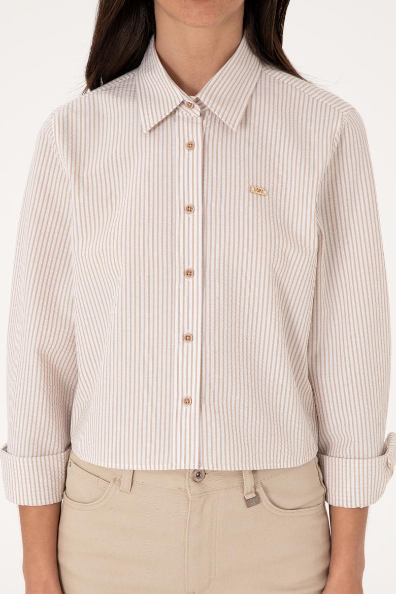 Kadın Kum Uzun Kollu Gömlek - 50291106012