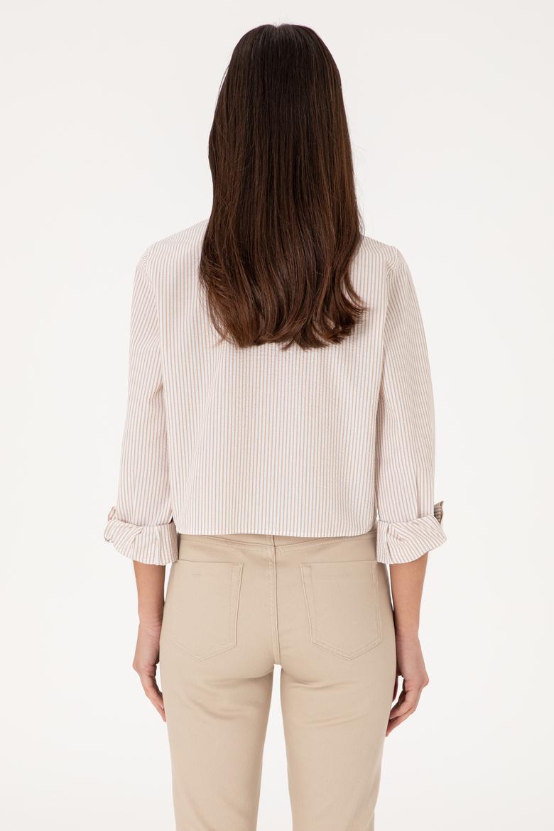 Kadın Kum Uzun Kollu Gömlek - 50291106012