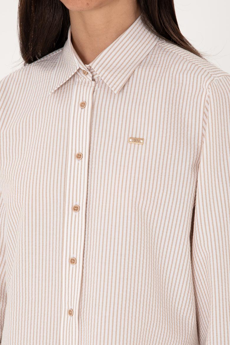 Kadın Kum Uzun Kollu Gömlek - 50291106012