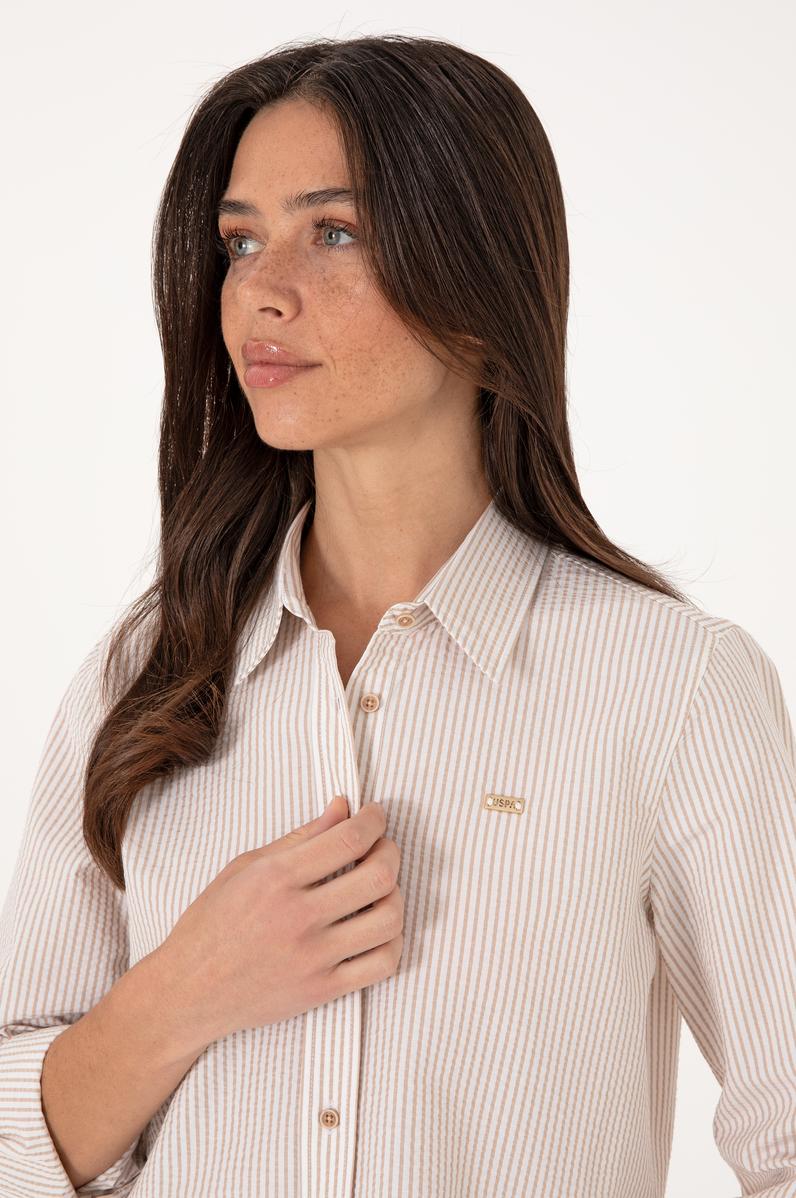 Kadın Kum Uzun Kollu Gömlek