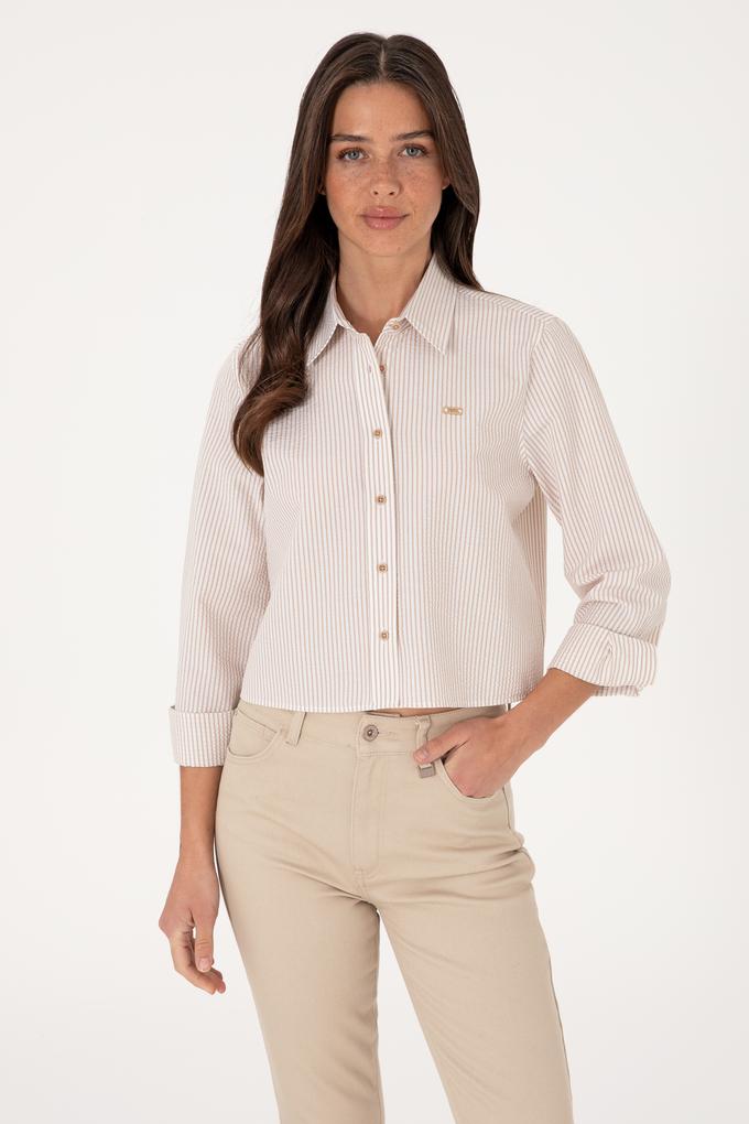 Kadın Kum Uzun Kollu Gömlek