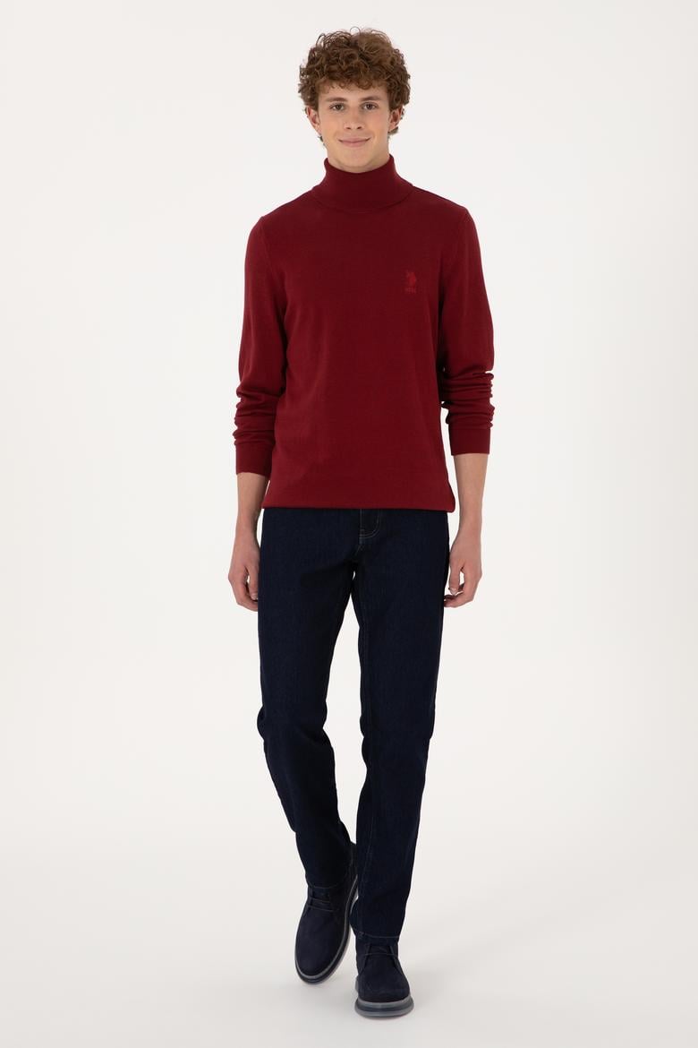 Erkek Slim Fit Boğazlı Yaka Boğazlı Basic Kazak - 50288884053