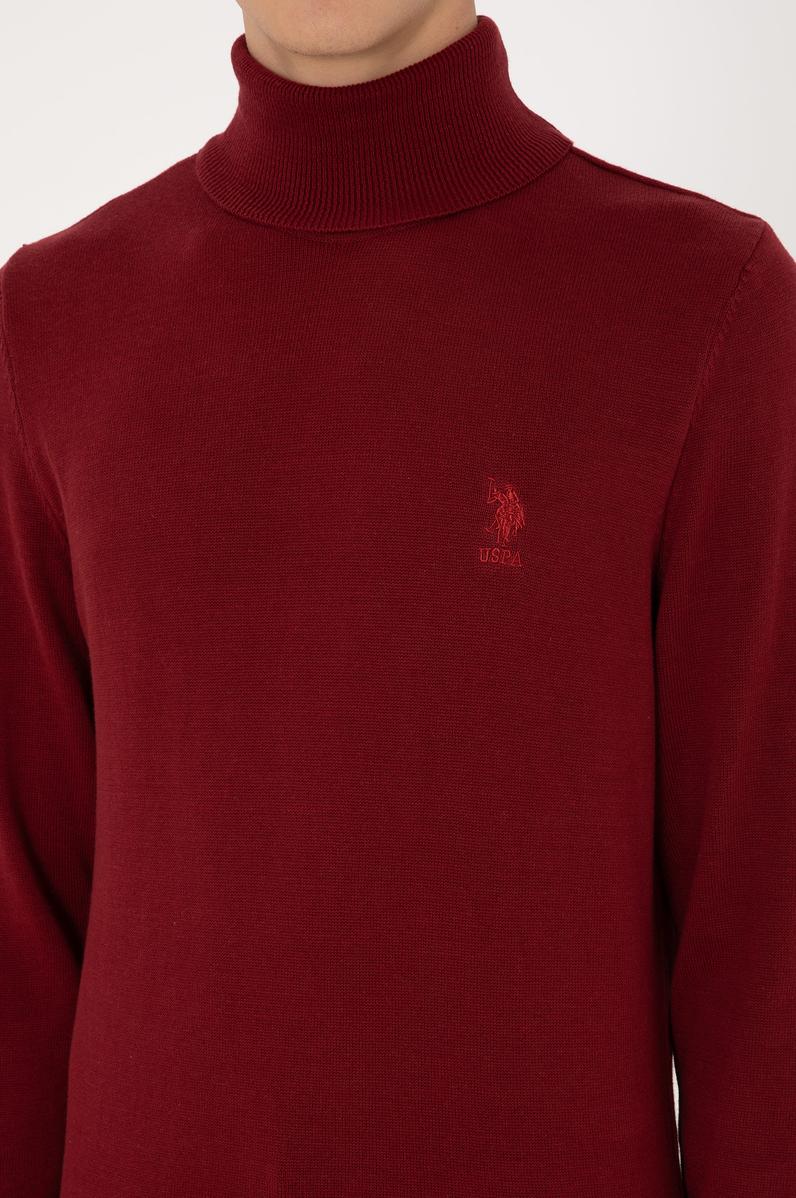 Erkek Slim Fit Boğazlı Yaka Boğazlı Basic Kazak