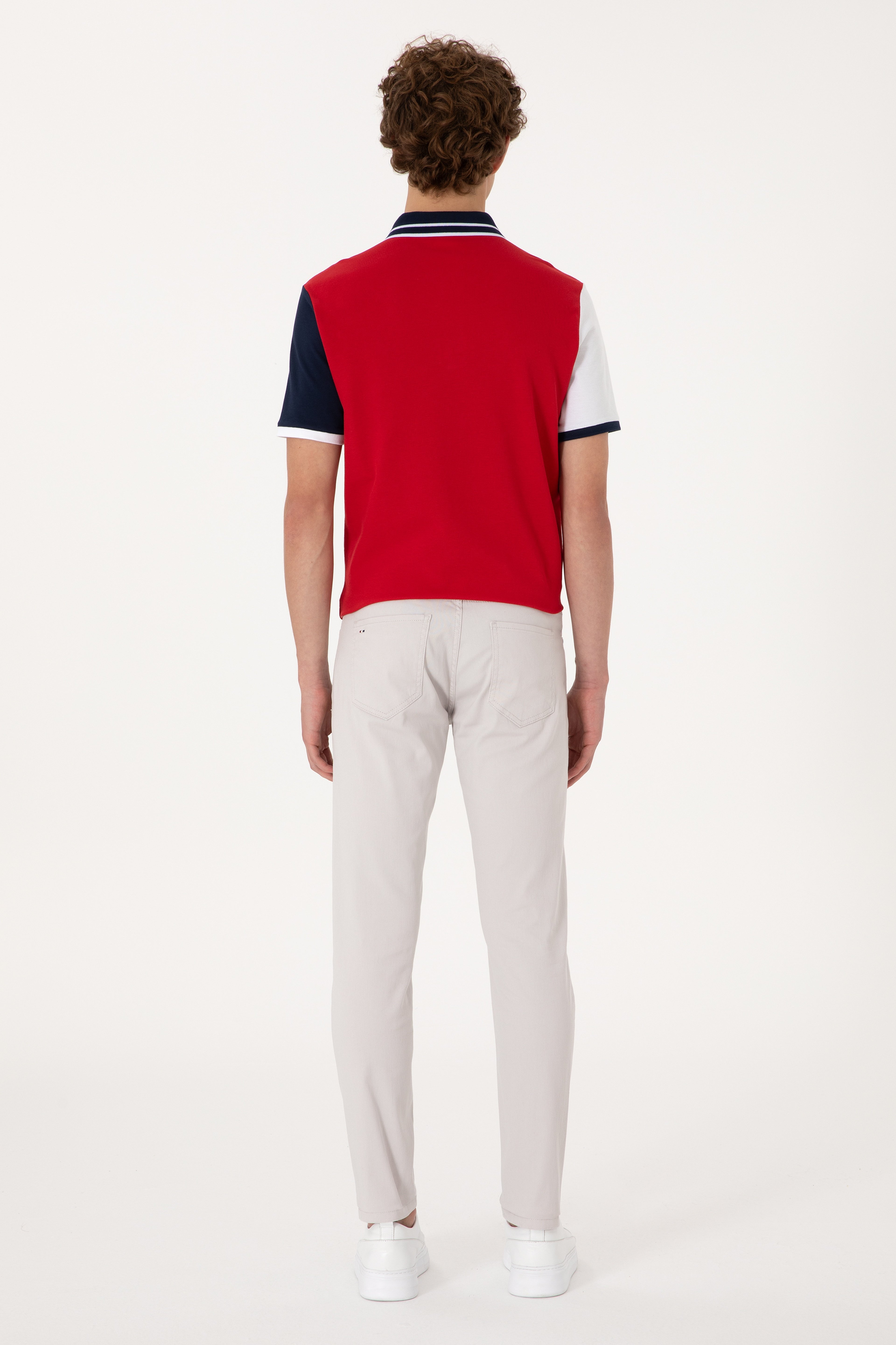 Erkek Slim Fit Açık Gri Kanvas Pantolon