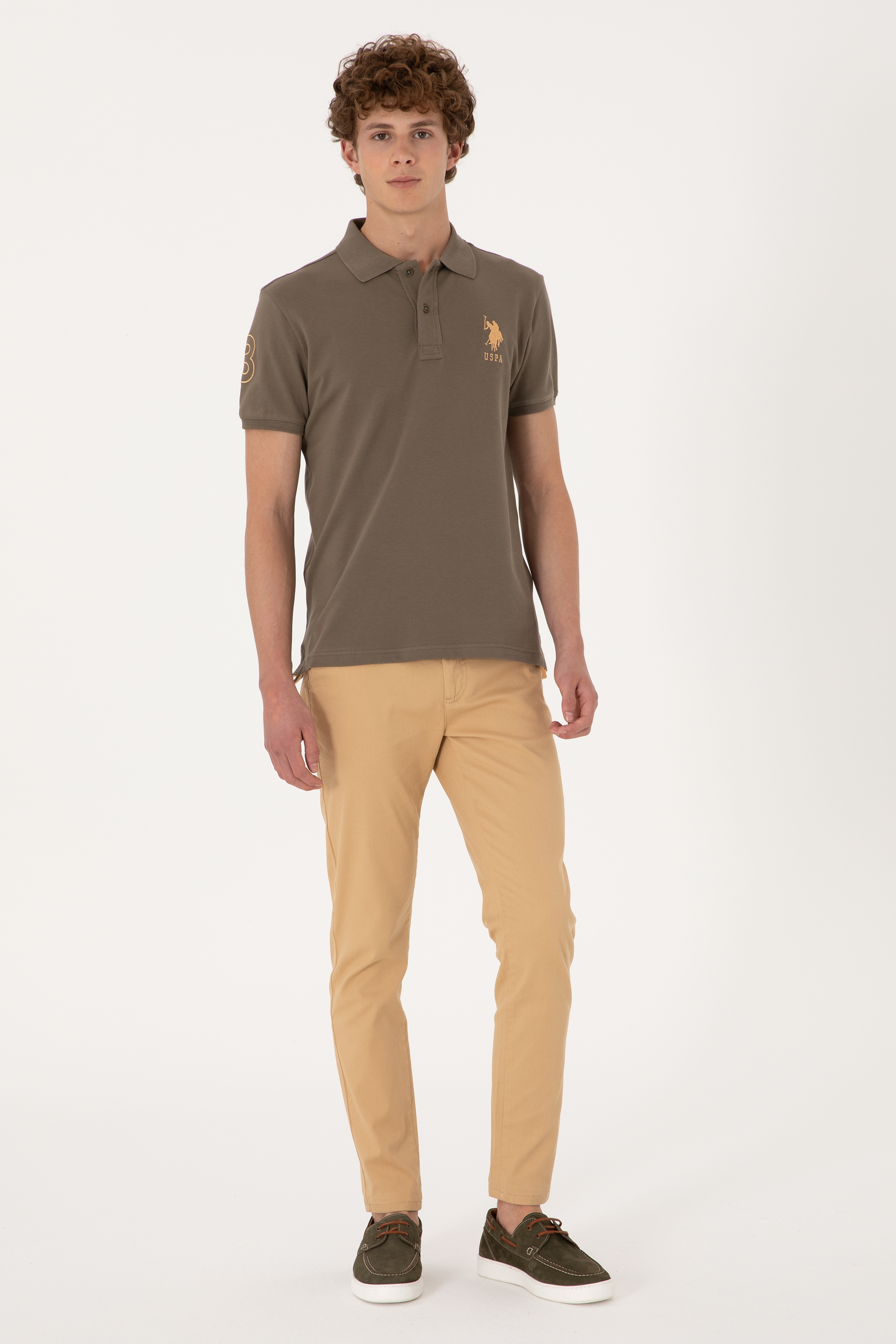 Erkek Slim Fit Camel Kanvas Pantolon - Image 3