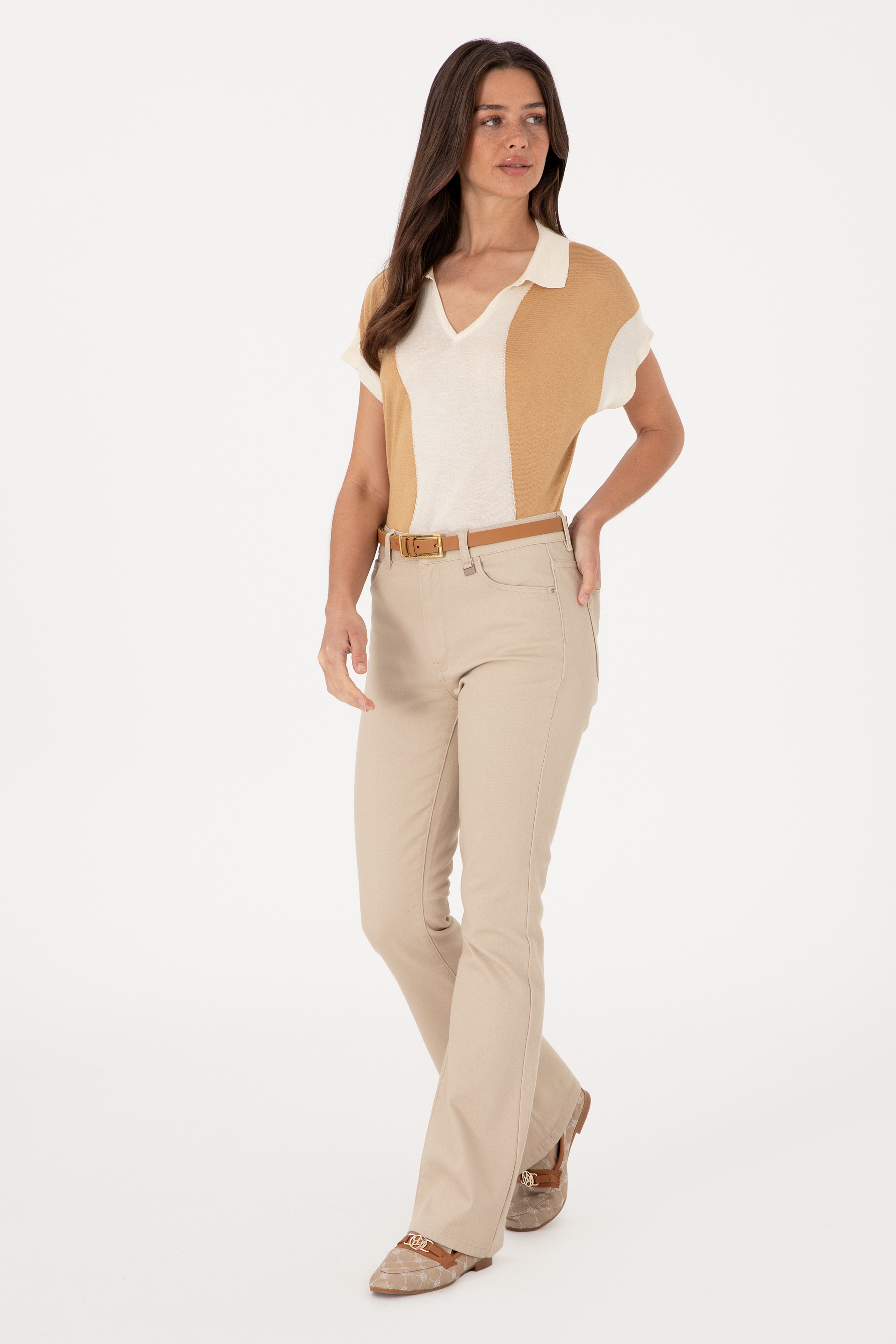 Kadın Taş Skinny Flare Fit Jean Pantolon - Image 3