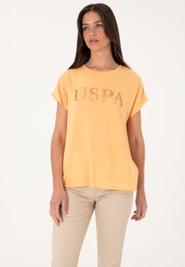 Kadın Turuncu Bisiklet Yaka Tişört - 50300777018