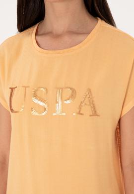 Kadın Turuncu Bisiklet Yaka Tişört - 50300777018