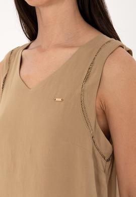 Kadın Vizon Keten Karışımlı Mini Boy Dokuma Elbise - 50299168023