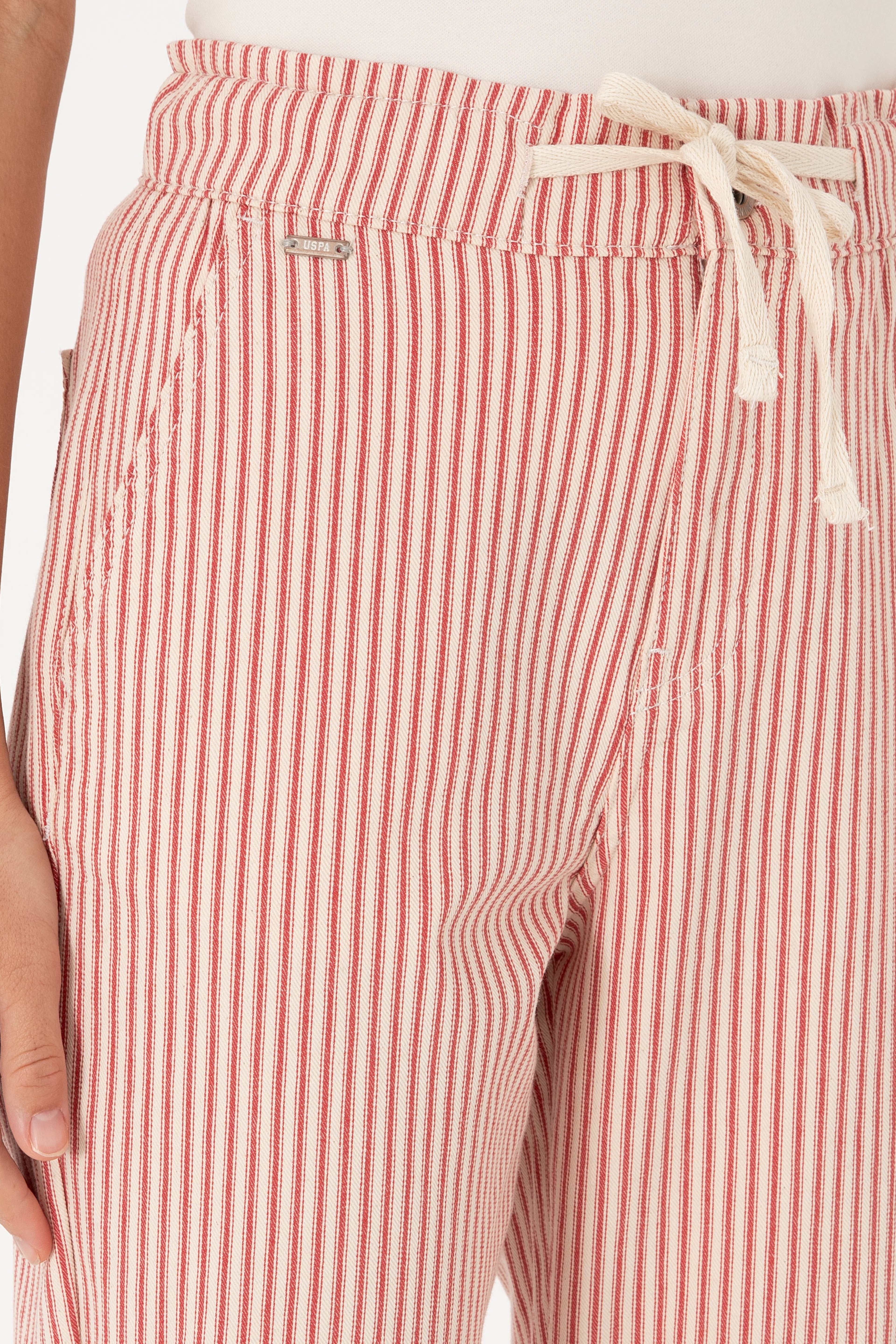 Kadın Kırmızı Çizgili Carrot Fit Jean Pantolon - Image 5