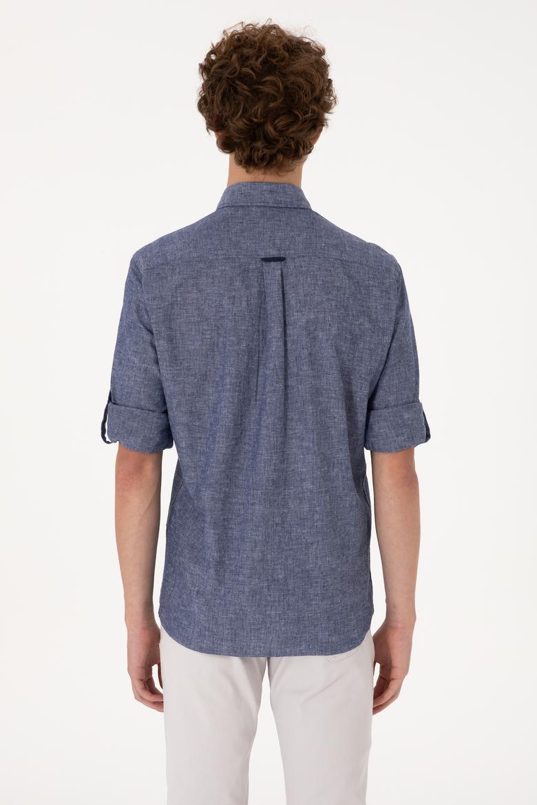 Erkek Lacivert Uzun Kollu Gömlek - 50300226009