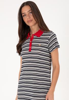 Kadın Lacivert Polo Yaka Mini Boy Örme Elbise - 50306086018