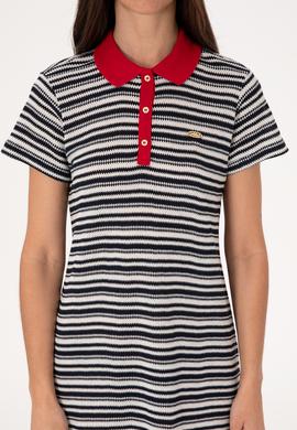 Kadın Lacivert Polo Yaka Mini Boy Örme Elbise - 50306086018