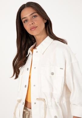 Kadın Ekru Jean Tunik Gömlek - 50300566010