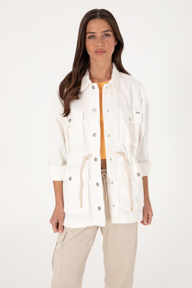 Kadın Ekru Jean Tunik Gömlek