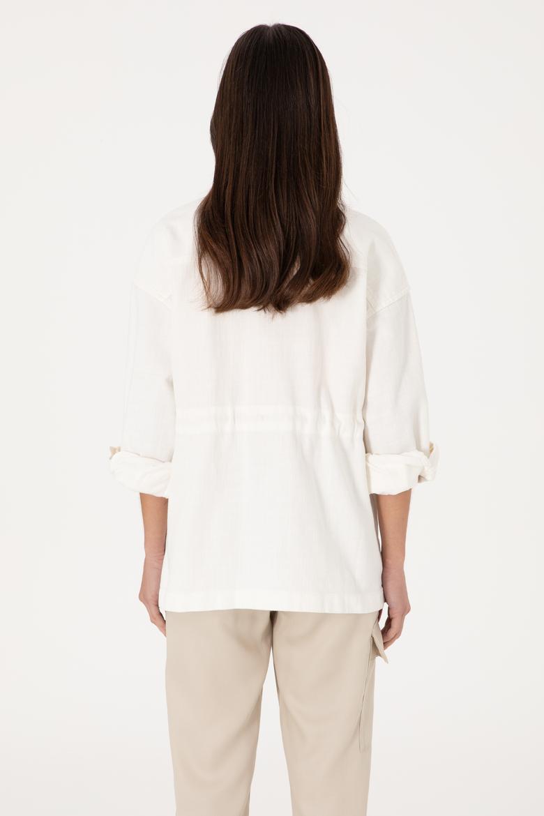 Kadın Ekru Jean Tunik Gömlek - 50300566010